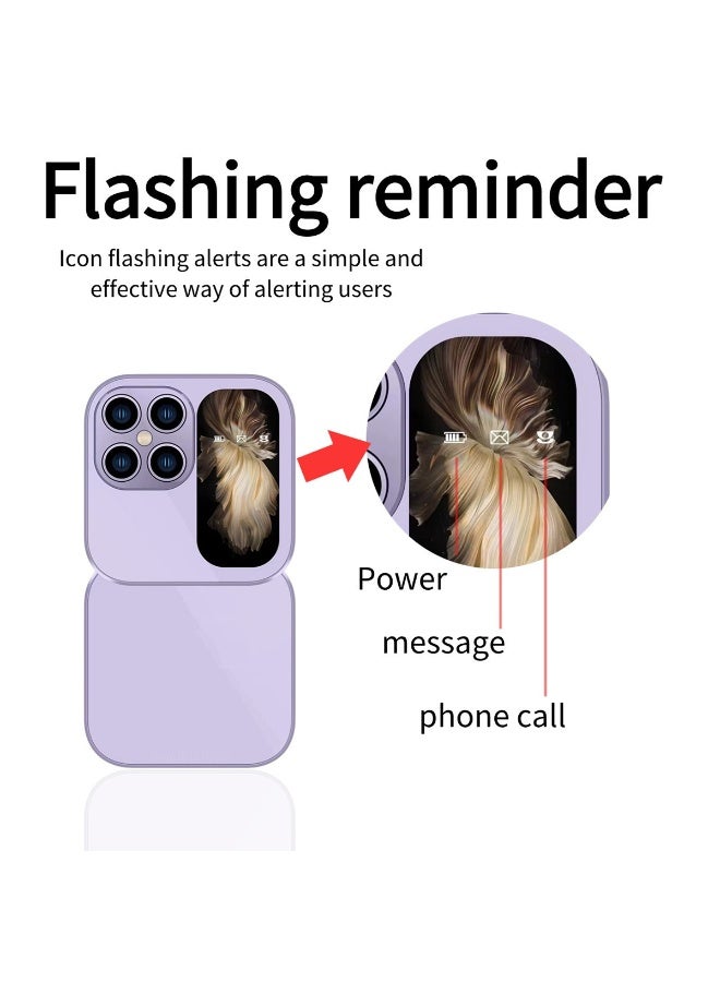 TAPIT 17pro Mini Flip Phon Keypad Non-smartphon Elderly Phon with Large Buttons, Dual SIM, FM Radio, Multilingual, Speed Dial, Blacklist, for Kids & Elderly (purple Mini Flip Mobile Phone) - Image 4